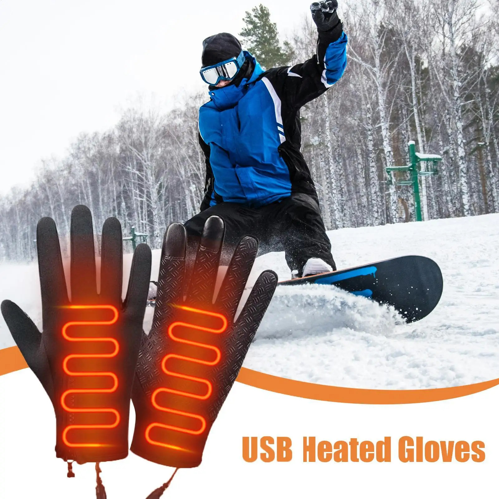 

Heated Gloves Heated Riding Gloves Hand Warmer Touchscreen Mittens Rechargeable For Winter Men Women Motorcycle Outdoor Bike