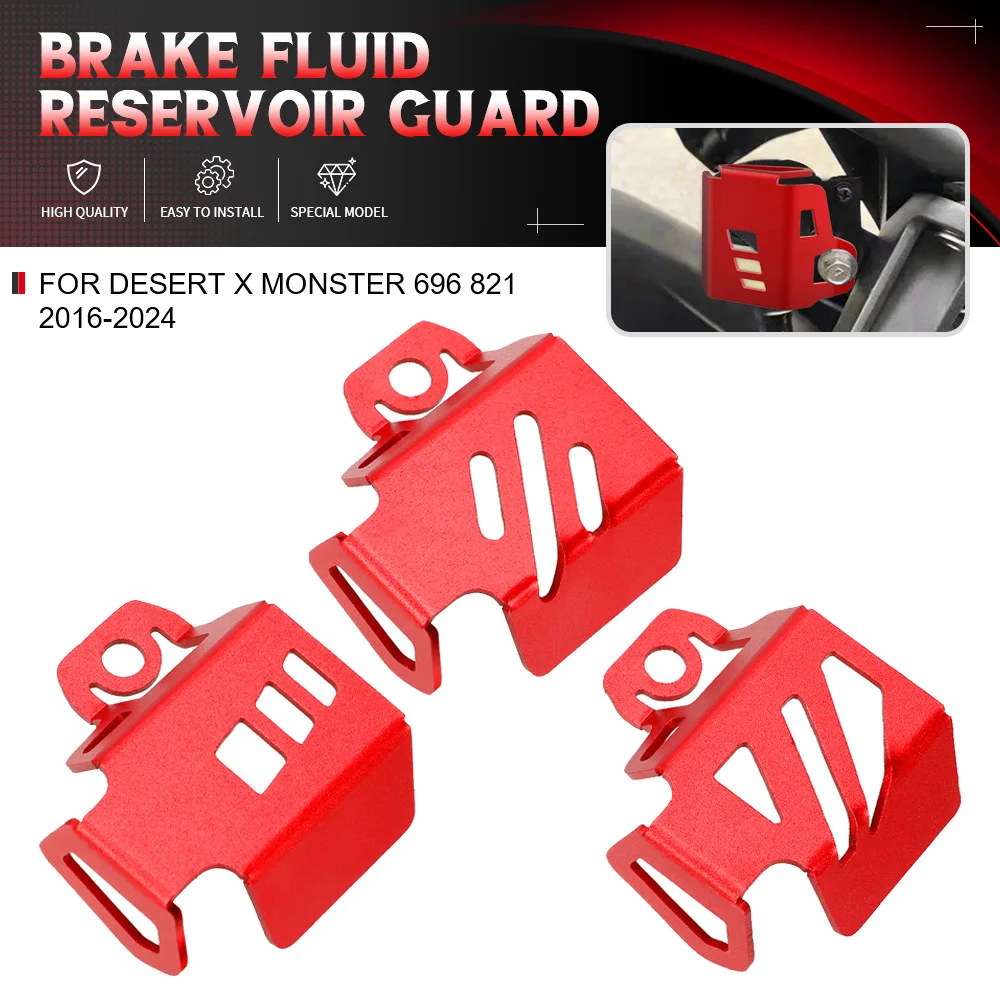 

For Ducati Desert X Monster 696 821 2016-2024 2023 2022 2021 2020 Motorcycle Rear Brake Fluid Reservoir Guard Cover Protector