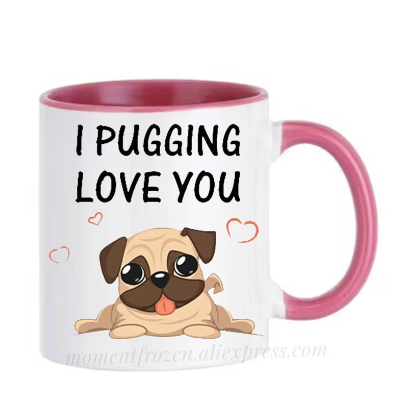 

Pug Dog Cups for Coffee Mugs, Tea Mugs for Cafe, Caffeine Cocoa, Tea Mugs, Friend Gifts, Home Decal Milk Coffeeware, Teaware