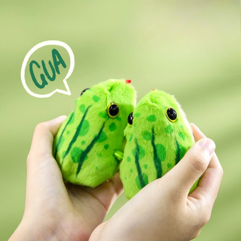 Baby Toddler Toys Jumping Frog Windup Toy Simulation Plush Frog Juguetes Exclusive Design Delicate Brithday Gift for Best Friend