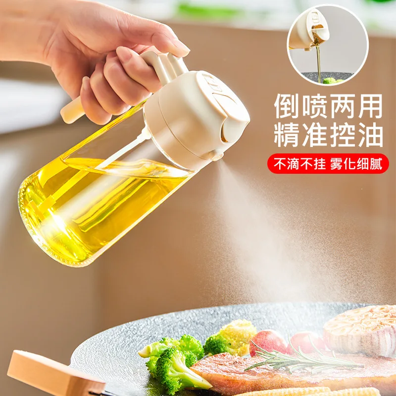 2 in 1 Spray for Olive Oil Sprayer Dispenser Bottle Comfortable Handle Design Barbecue Air Frying Pan Oven Camping