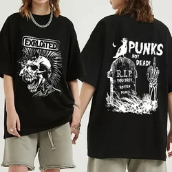 Band The Exploited Retro Graphic Tee Shirt Punks Not Dead Streetwear T-shirt Men's Women Hip Hop 100% Cotton Oversized Tees