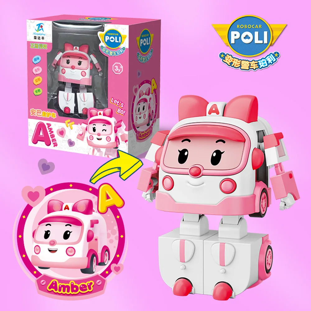 تحويل سيارة الشرطة بولي فريق الإنقاذ بولي تحويل لعبة روبوت للأطفال هدية #4