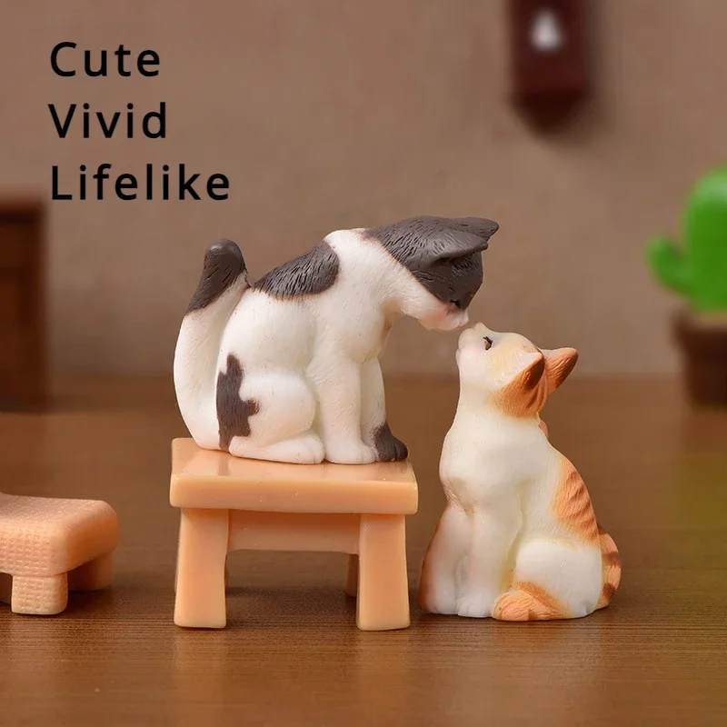 Creative Micro-landscape Cartoon Cute Simulation Kitten Animal Doll Hand-figure Decoration Accessories Desktop Small Ornaments