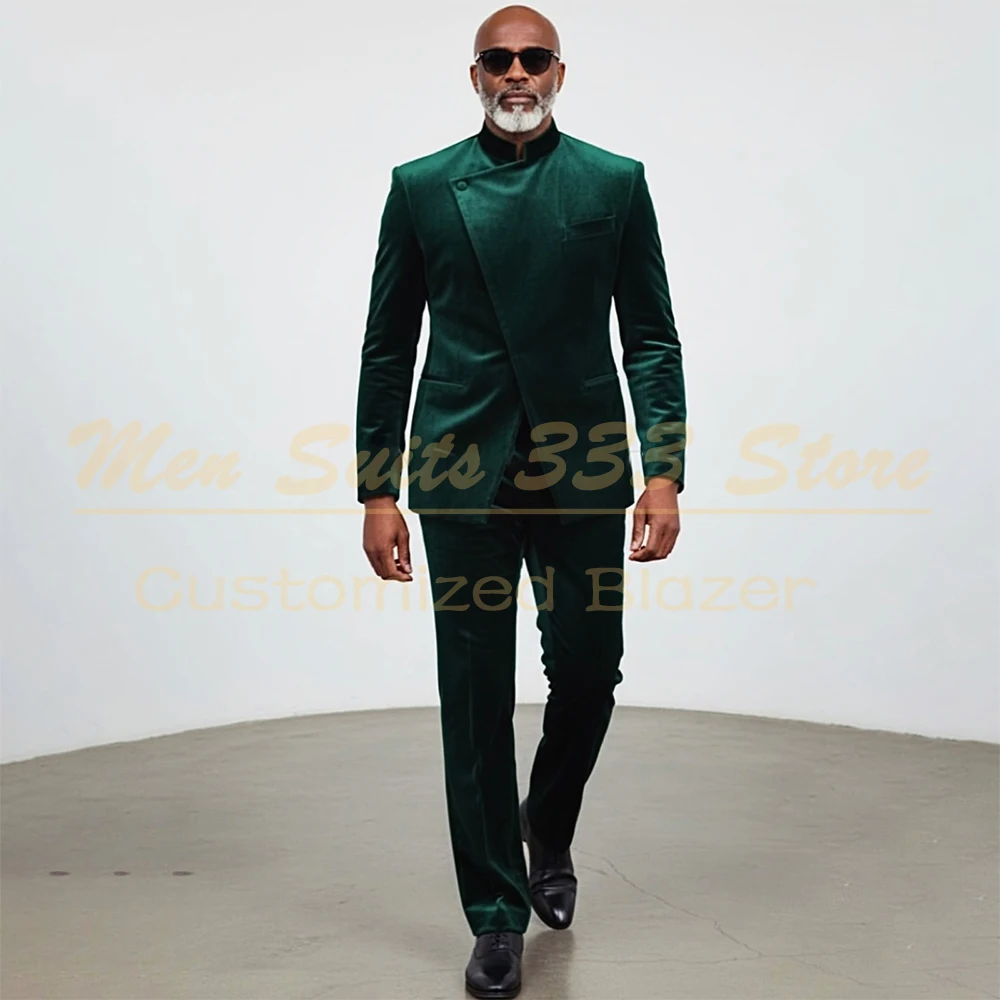 

Elegant Velvet Men's Suits 2 Piece Jacket Pants Full Sets Bespoke Slim Fit Blazer Higg Quality Male Clothing Costume Homme 2026