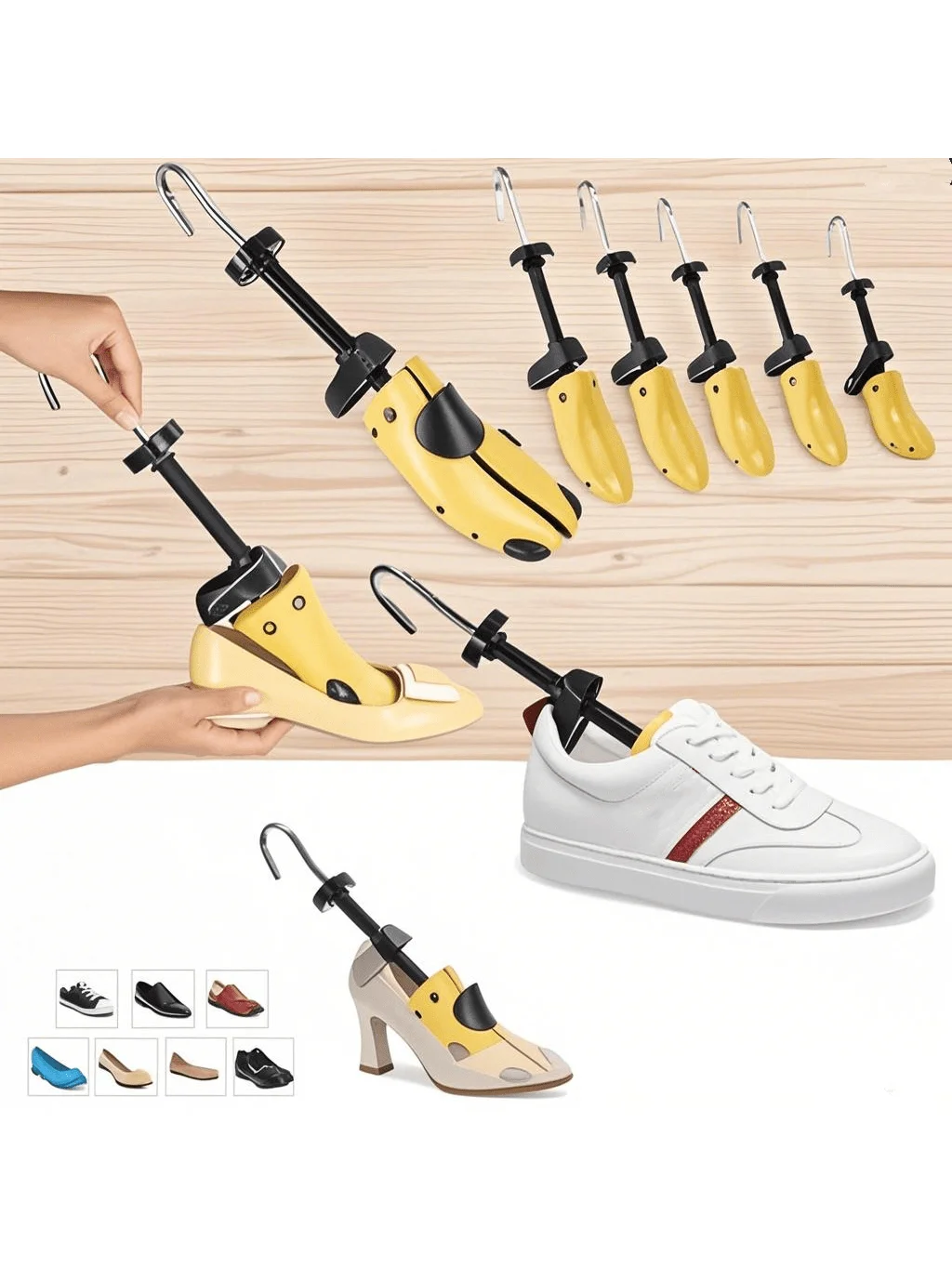 1 Piece Shoe Stretcher Shoe Trees Adjustable Length Width for Men and Women image 6
