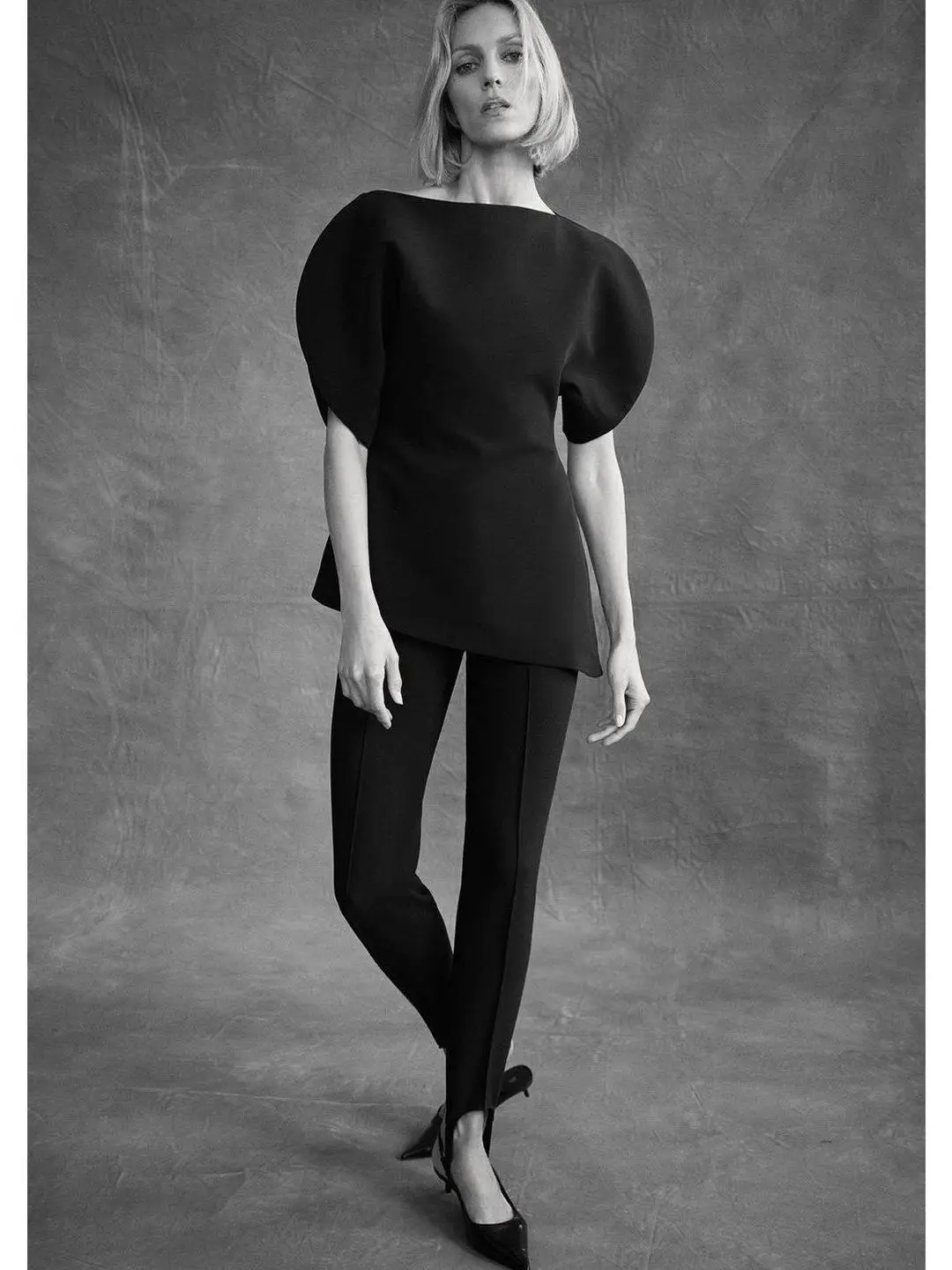 

Spring New Women's Faion Bla Slim Fit Trousers High Waist Folded Design Base Layer Footwear Ci Walk Suitable Bot