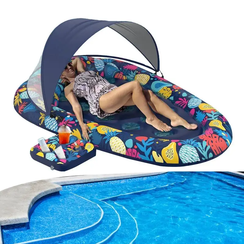 

PVC Inflatable Pool Floating Lounger With Drink Holder Water Lounger Adult Water Sports Surfboard Air Bed Water Sofa Bed