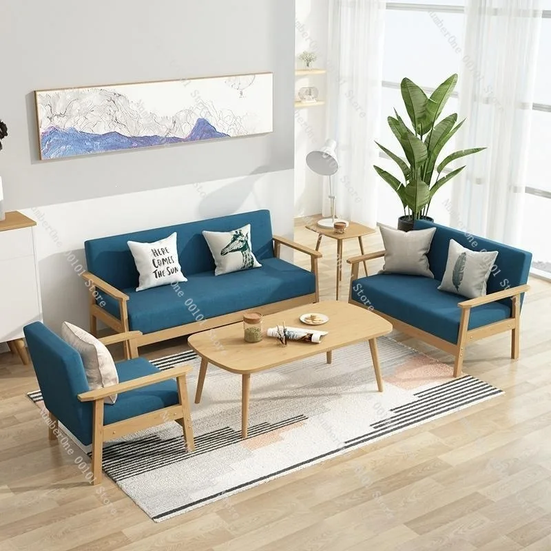 Modern Minimalist Reception Area Sofa Set Small Apartment Fabric Couch Coffee Table Combination Office Lounge Waiting Room