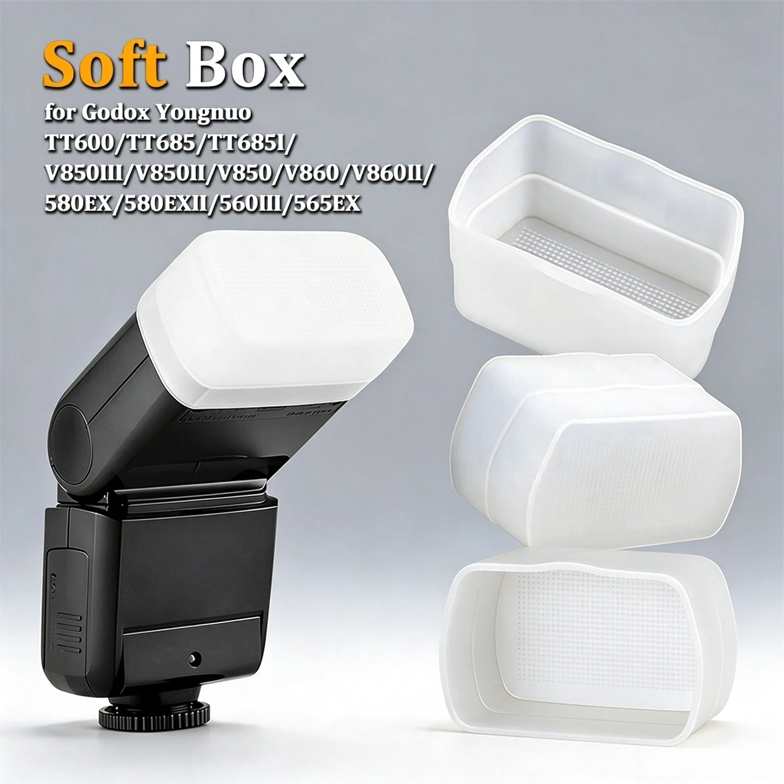 Flash Diffuser Dome Bounce Fit for Canon Speedlite 580EX II Godox V850 860II TT685 TT600 TT520II Yongnuo YN-560/565