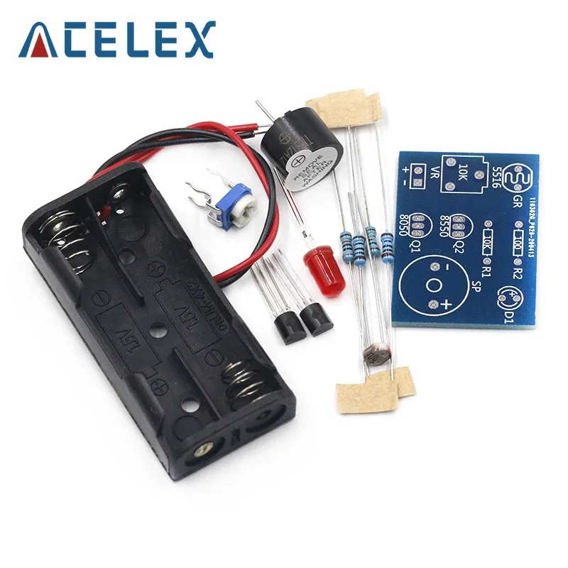 Photosensitive light-controlled sound and light alarm kit manual electrician welding exercises electronic DIY production parts