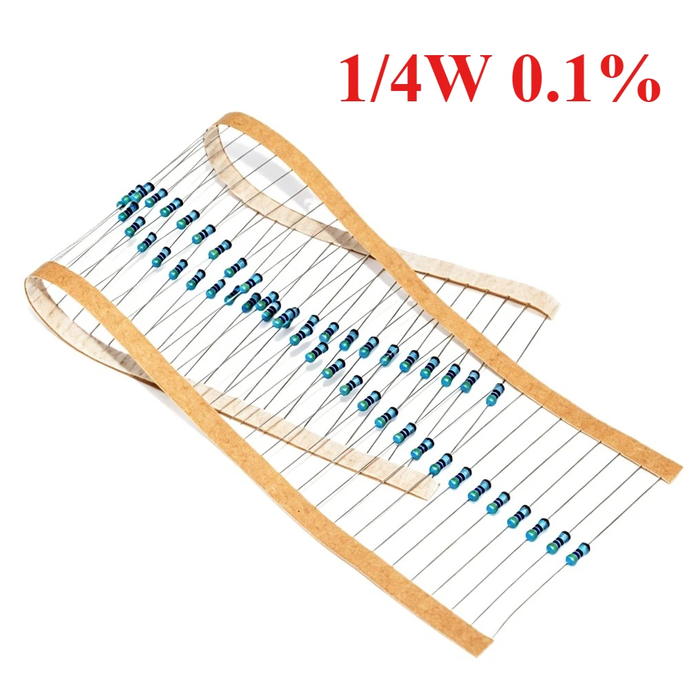 10PCS 1/4W 0.1% Precise resistance 1R 1.5 2 2.2 3.3 3.9 4.7 5.1 6.8 7.5 8.2 10K 12 11 15R 16 18 20 22 25 30 33 36 39 43 47R ohm