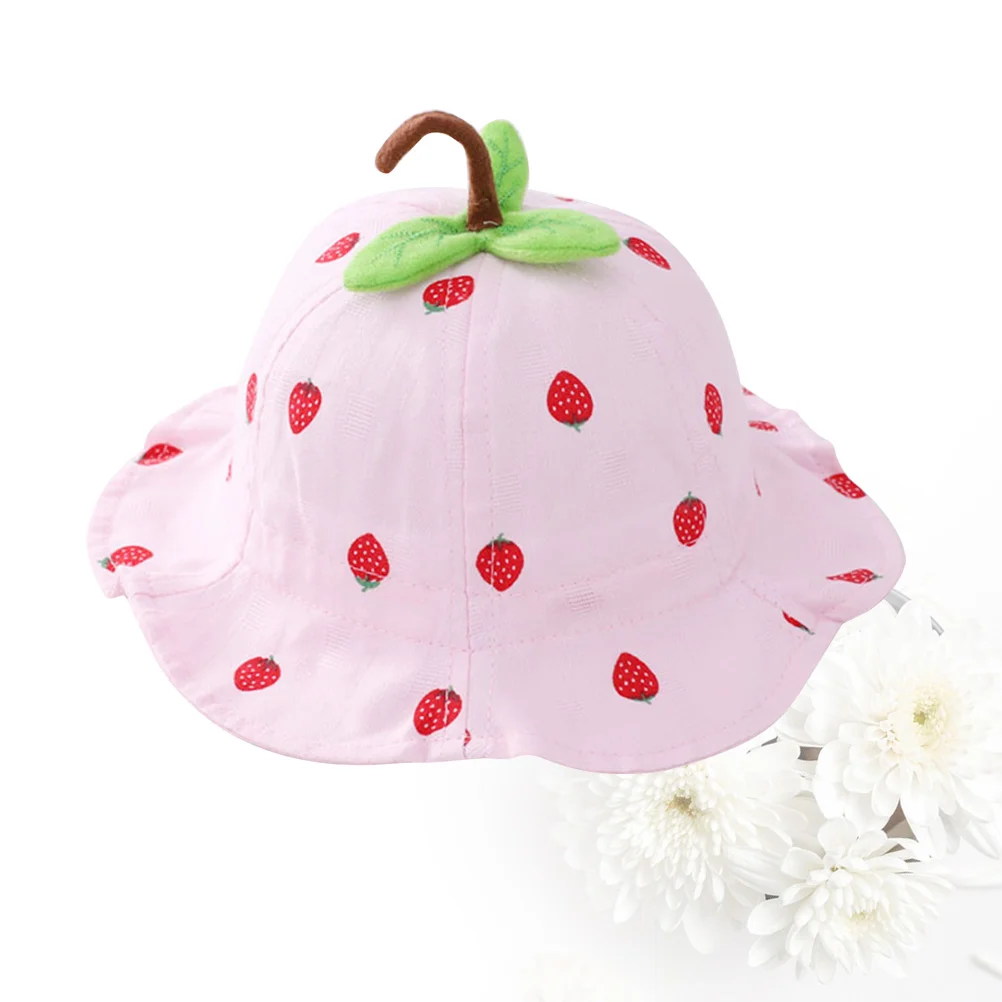 Fisherman Hat UV Protection Kids Sun Toddler Hats Bucket Baby Bonnet Strawberry