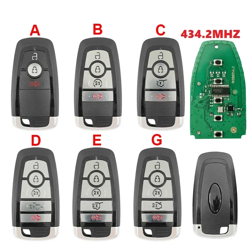 CN018127 434.2Mhz Smart Key Button For Fords Raptor MK5 2023Mustangs 2024Taurus Titanium 49Chip FCC M3N-A3C108397 PN164-R834