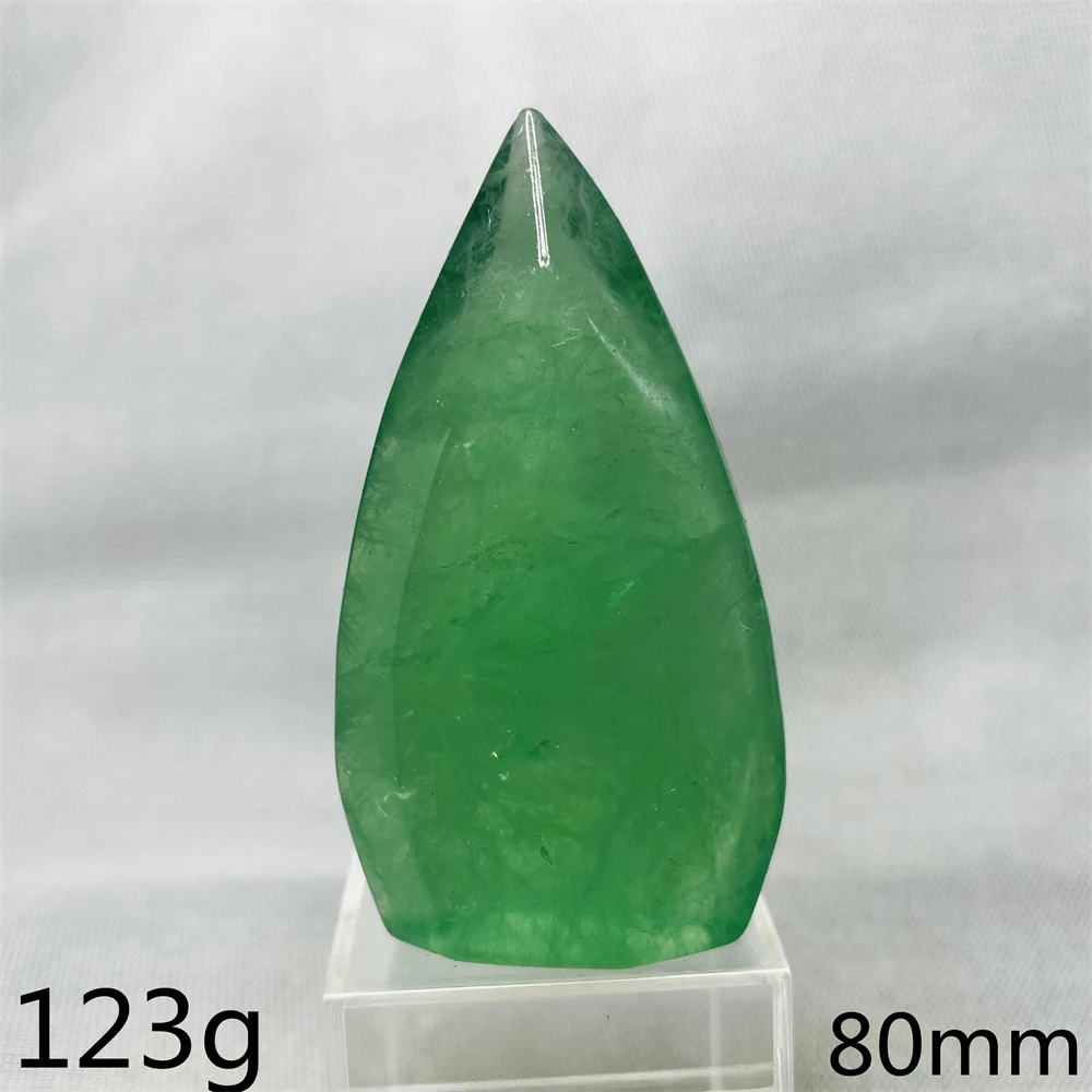 Natural Gemstone Green Clear Fluorite Tower Rainbow Free-form Home Room Decoration Festival Gift Spiritual Stone Healing