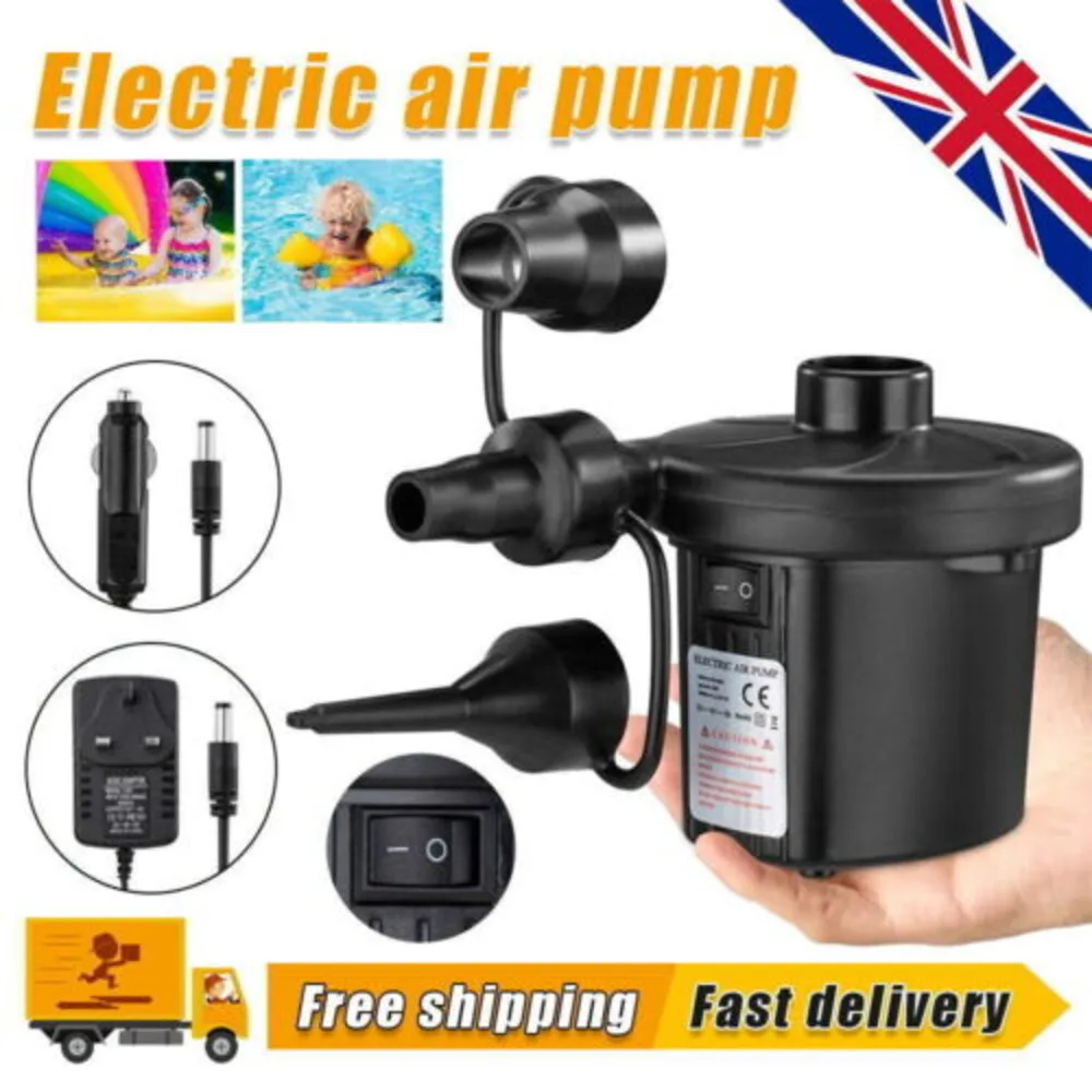 Electric Air Pump Iator For Iatables Camping Bed Mattress Swimming Pool UK