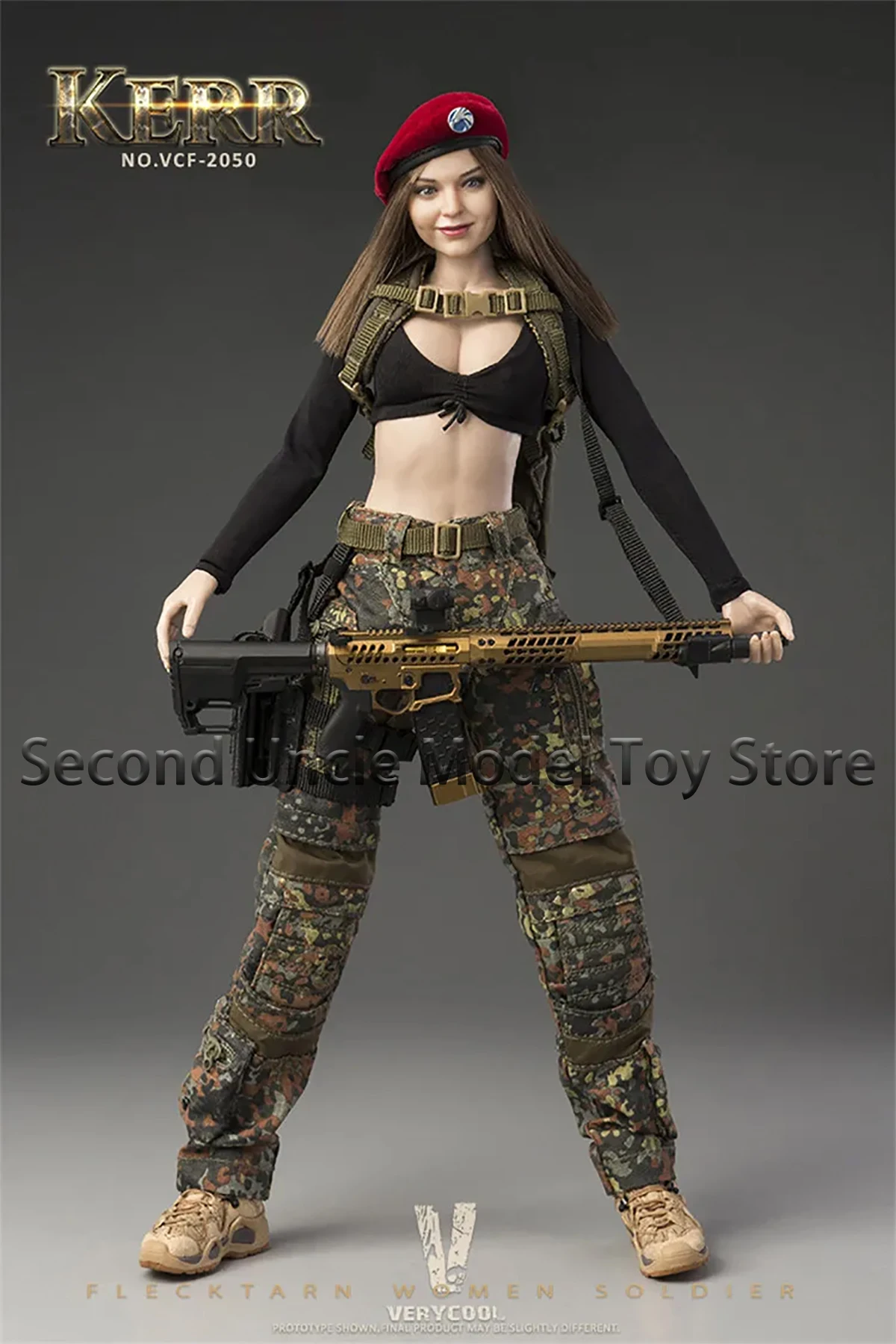 VERYCOOL VCF-2050 1/6 Flecktarn أنثى الجندي كير ديبان التمويه مجموعة كاملة عمل نموذج لجسم لعب لمحبي الهدايا في الأوراق المالية