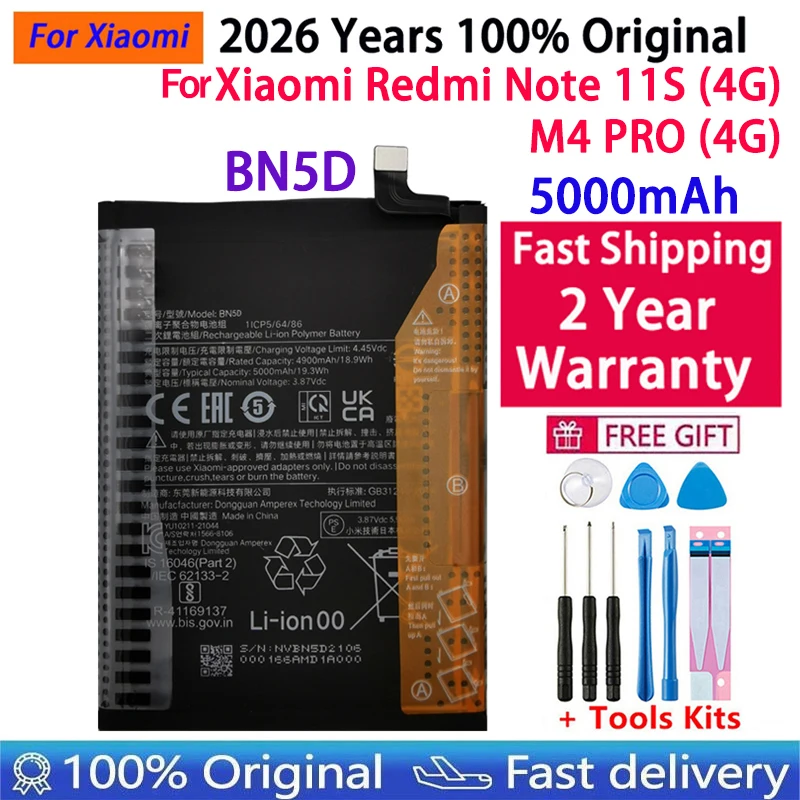 Original Bateria For Xiaomi Redmi Note 10S 10X 11 11E 7 8 8T 9 9 9T 9S 10 Lite Mi 10T 12 12X K30S Pro POCO X4 M3 UItra Battery view 4