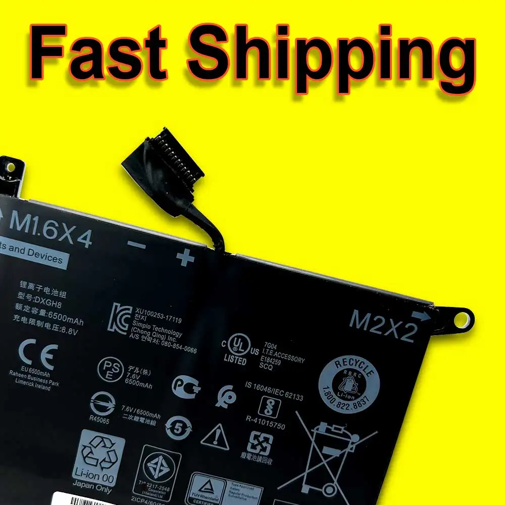 Imagem -06 - Bateria do Portátil para Dell Xps 13 9370 9380 7390 para Dell Inspiron 7390 2-in1 7490 G8vcf H754v 0h754v 7.6v 52wh 6500mah Dxgh8