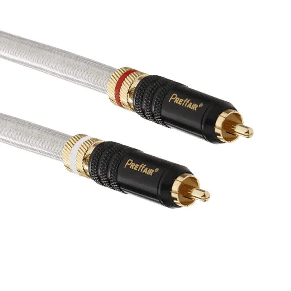 

HiFi OFC Silver-Plated QED Signature RCA Audio Lines 2RCA Interconnect Cable with Gold-Plated RCA Connector for Speaker AMP X407