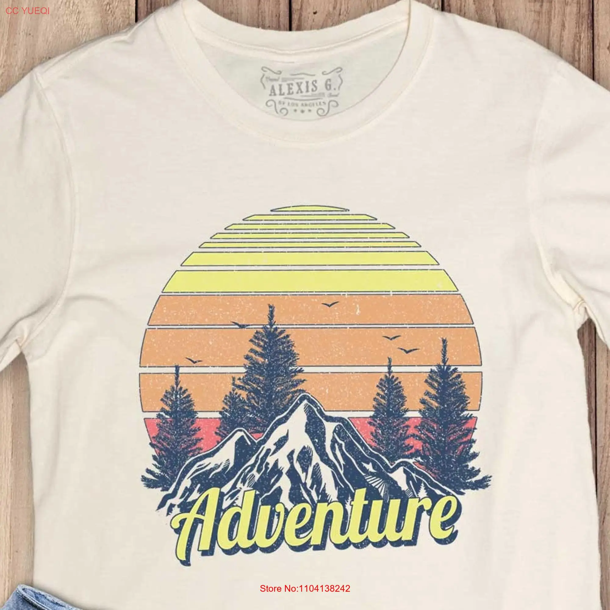 Adventure T Shirt Vintage Boho Outdoor Nature Hiking Road Trip Wanderlust Camping Aesthetic Vibes Sun Art