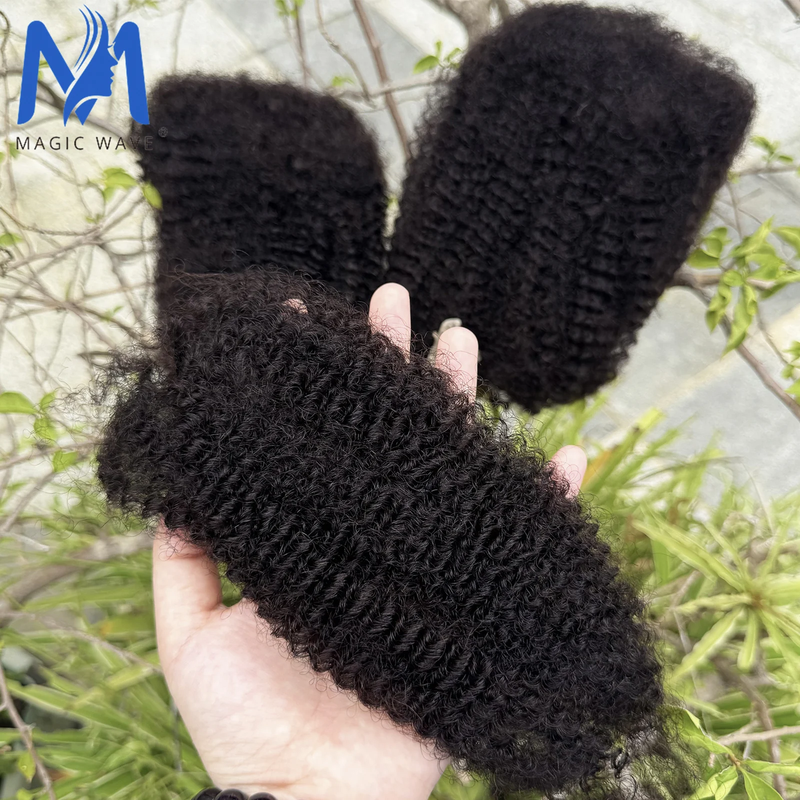 30g/Pack Natural Black Afro Kinkys Bulk Human Hair for Braiding 100% Kinky Curly Brazilian Remy Human Hair Bulk Extensions