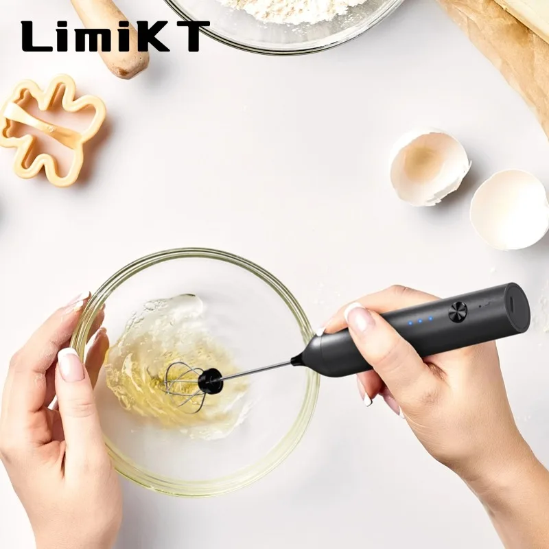 LimiKT Electric Milk Frother Electric Egg Blender Coffee Tool Baking Tool TypeC Rechargeable