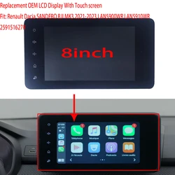 Replacemen OEM LCD Display Touch screen Navigation radio For 2020-2023 Renault DUSTER Set DACIA SANDERO III BJI MK3