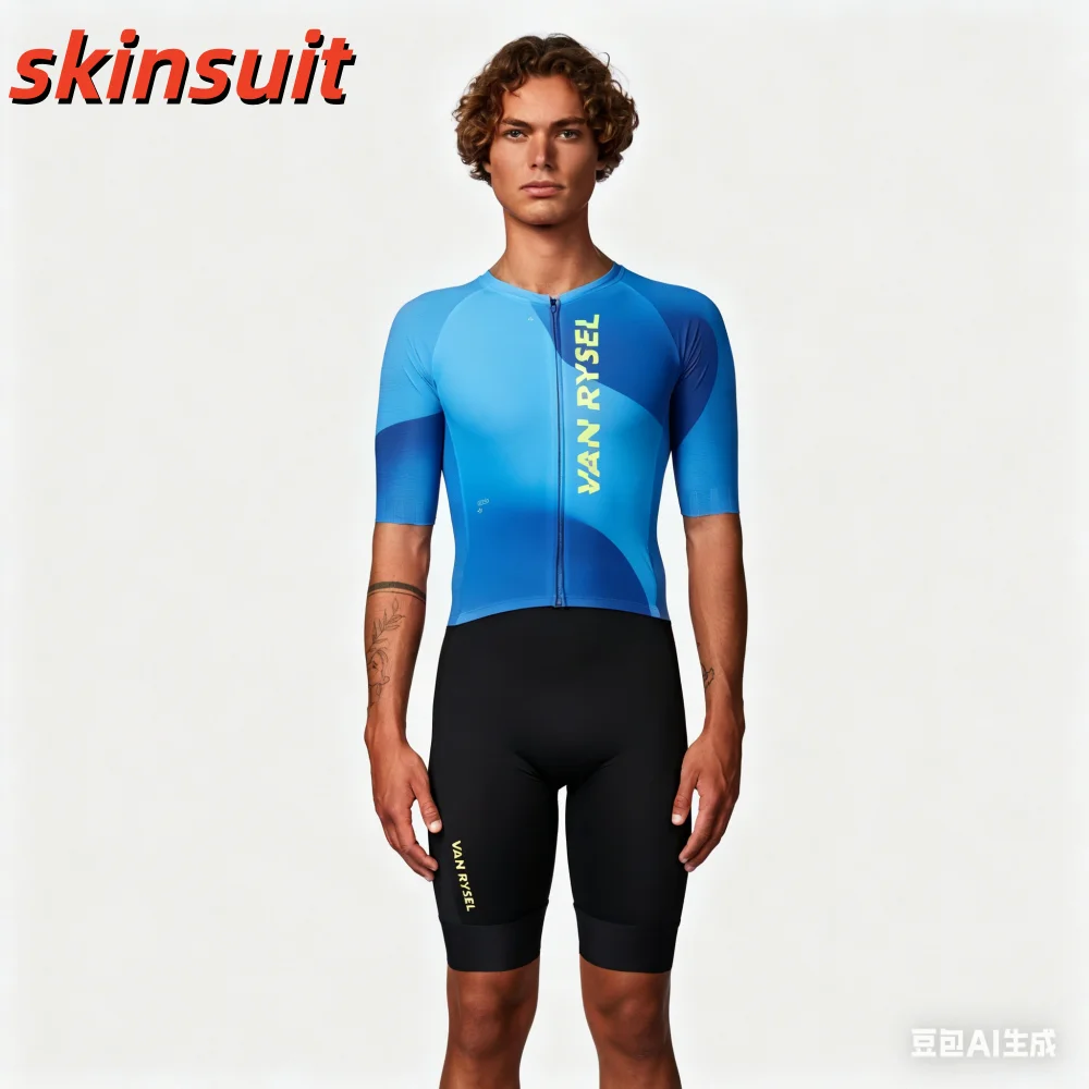 

Men's Cycling Short-sleeved Skinsuit Gel Pad Shorts Jumpsuit Sportswear Bike Skinsuit Maillot Ciclismo Bike Set Roupa Ciclismo