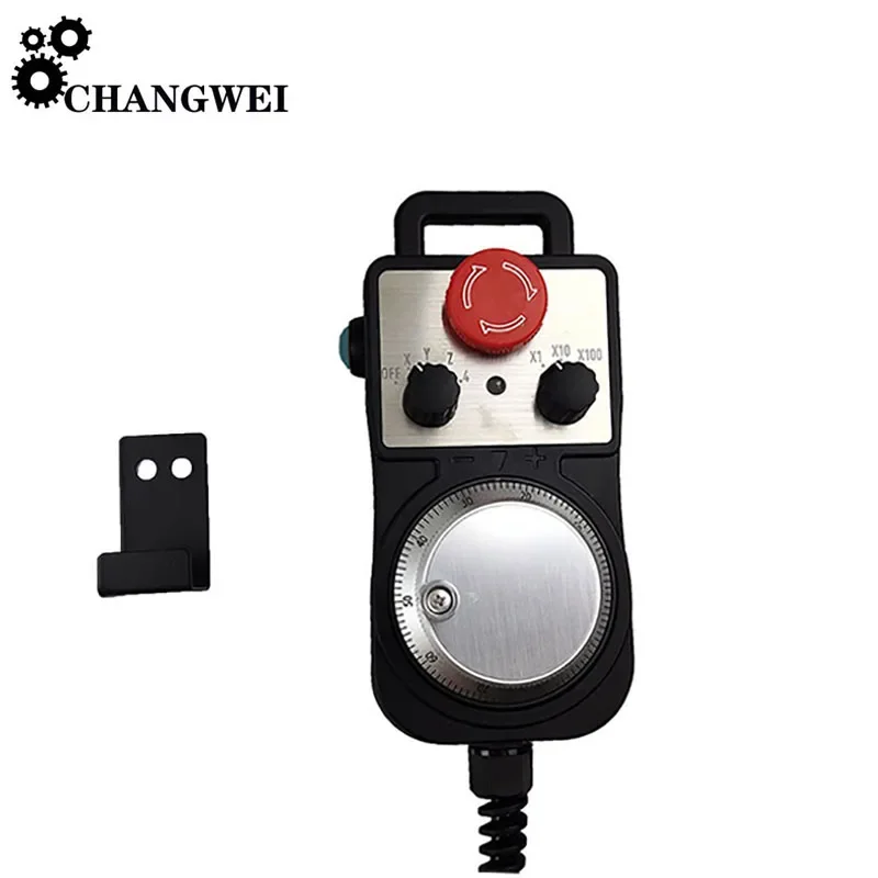 CNC 4/5/6-axis mpg pendant handwheel manual pulse generator with emergency stop for Siemens Mitsubishi Fanuc system