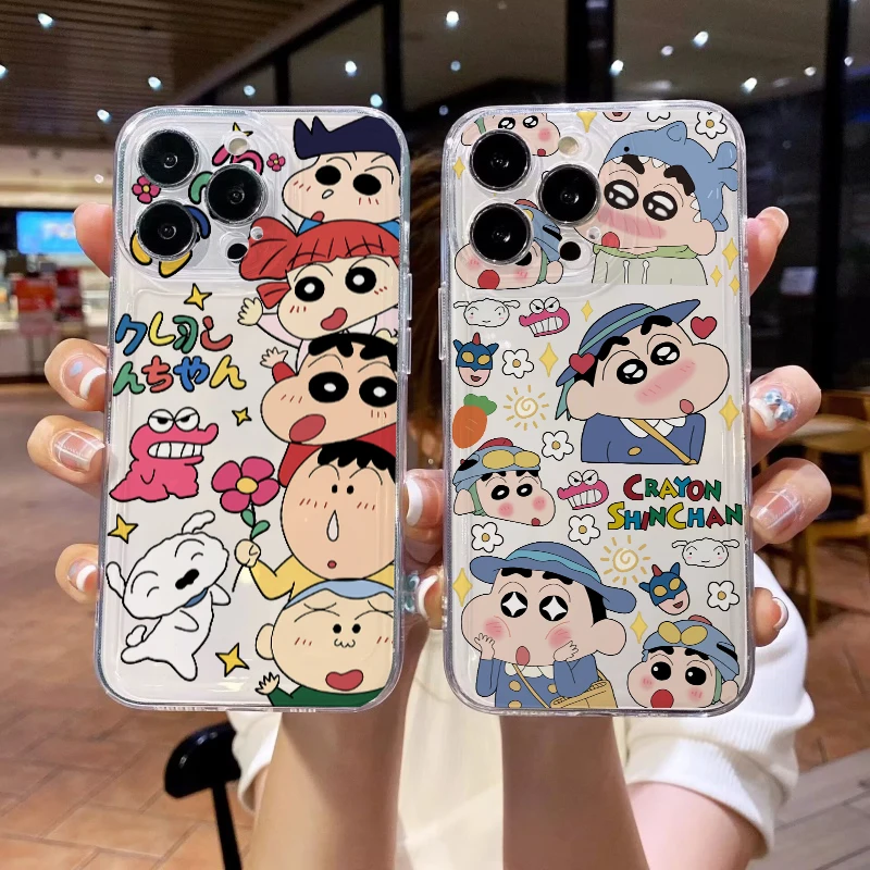 Cute Crayons Shin-chans Phone Case For Samsung Galaxy A16 A15 A35 A05 A55 A54 A07 A06 A24 A14 A34 A24 A25 A53 A23 A52 A03 Cover