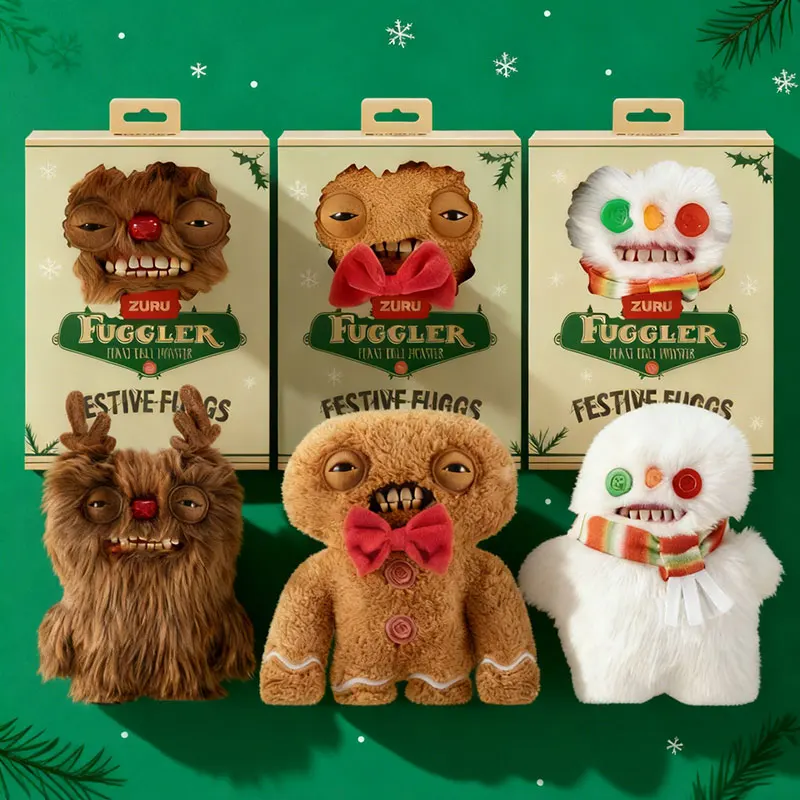 

NEW Fuggler Festive Fuggs Soft Plush Toys Christmas Decorations Snowman Reindeer Dolls Funny Ugly Tooth Monsters Plushie Gifts