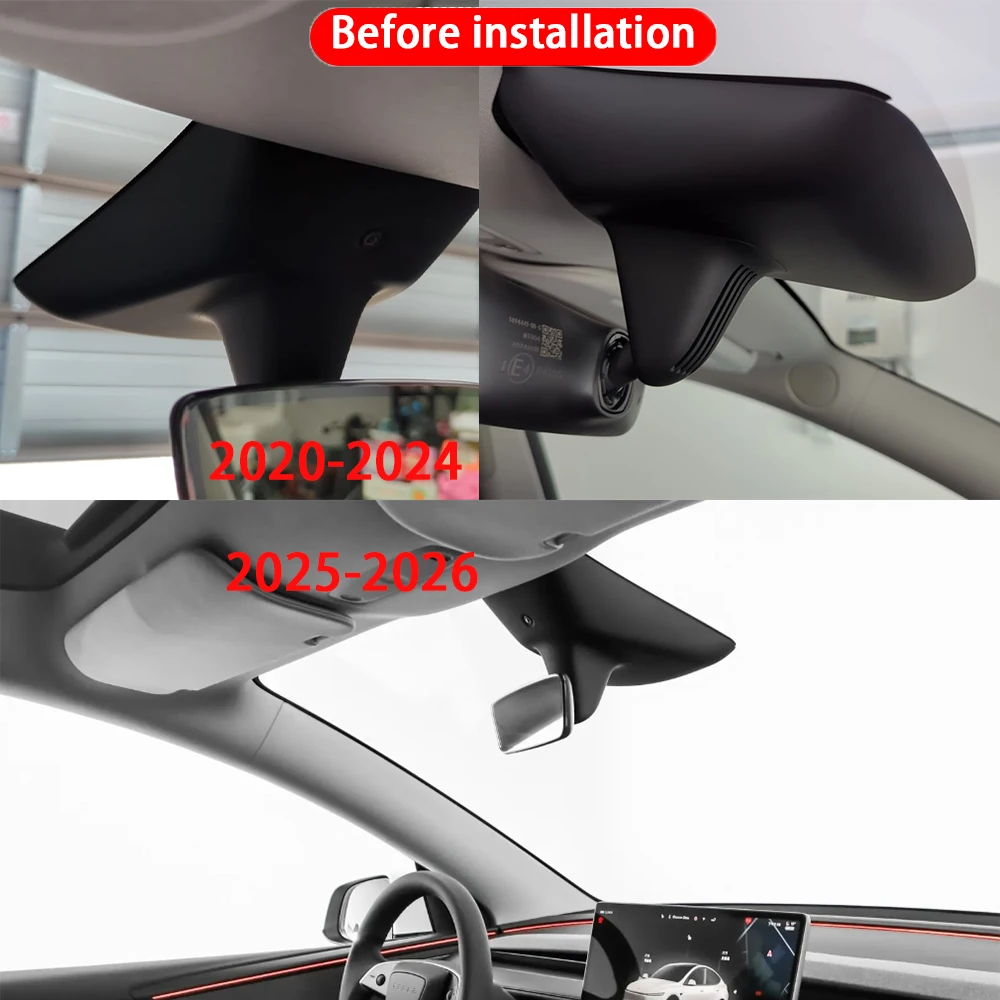 for Tesla Model Y 2020~2026 4K 2160P Dash Cam Front Rear Car Camera DVR Wifi Plug & Play Video Recorder Loop Recording