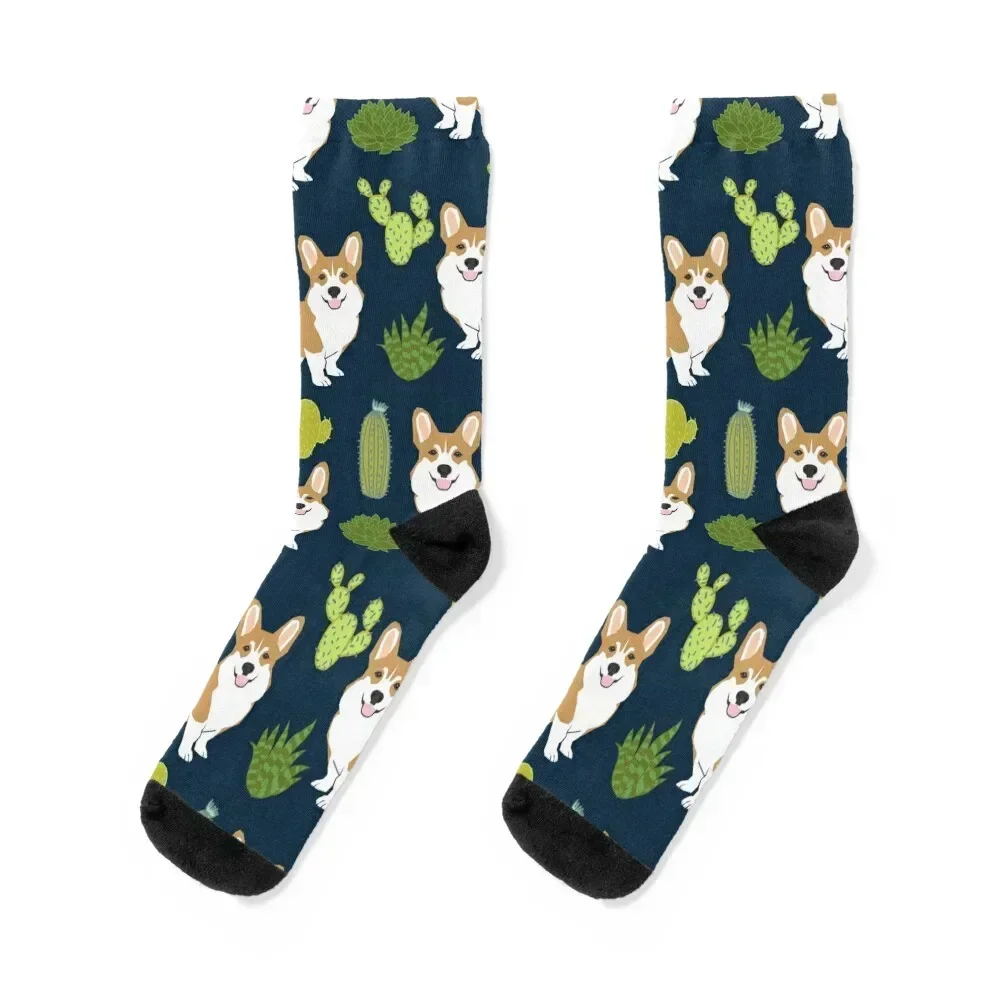 

Corgi welsh corgi southwest cactus dog dogs dog breed dog pattern pet friendly Socks man snow Women Socks Men's