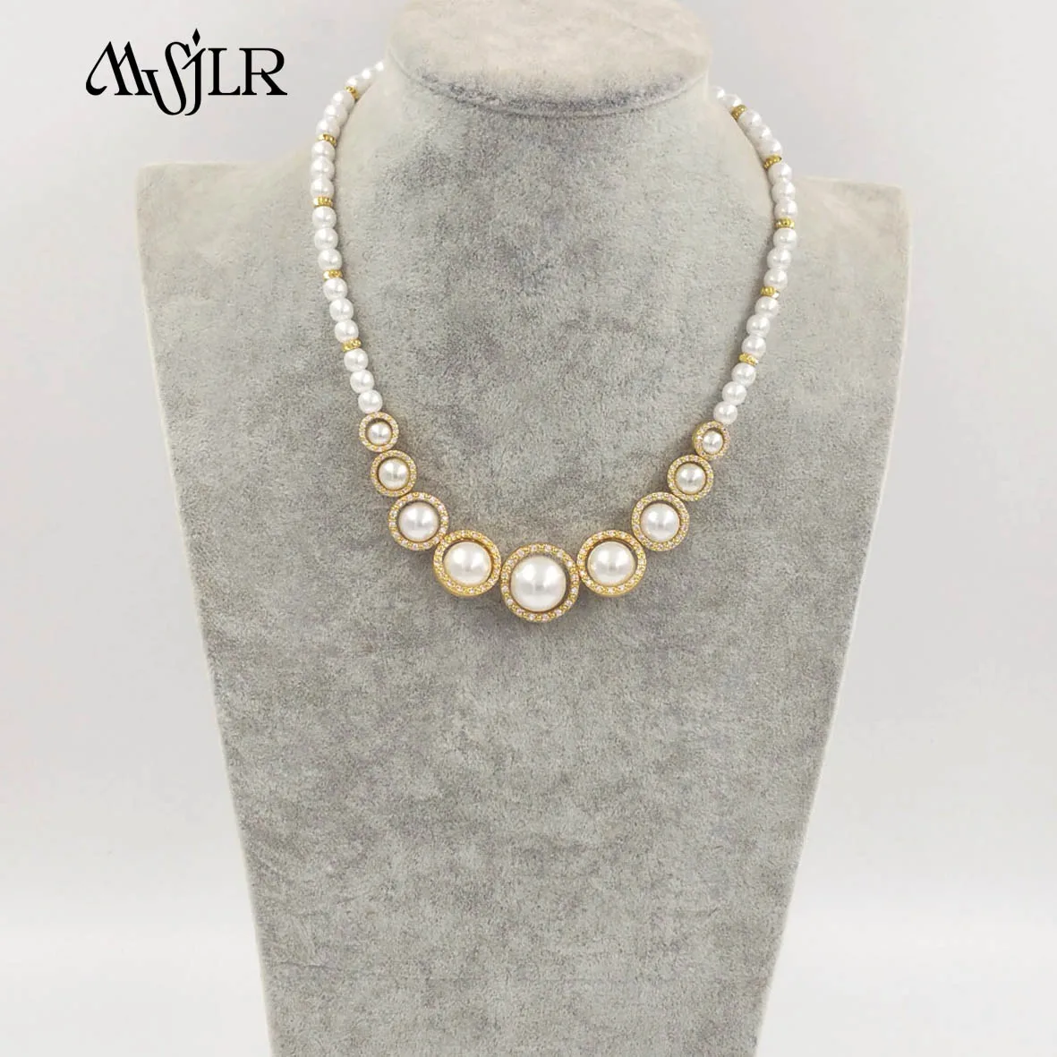 

MVN106 Новое поступление, легкие универсальные латунные и жемчужные бусины с ожерельем для женщин в качестве подарков на день рождения