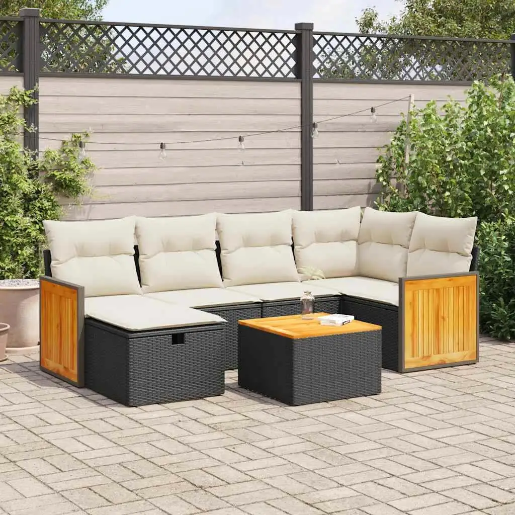 

Elegant Black and Cream White Garden Sofa Set Stylish Patio Furniture for Outdoor Relaxation and Comfort