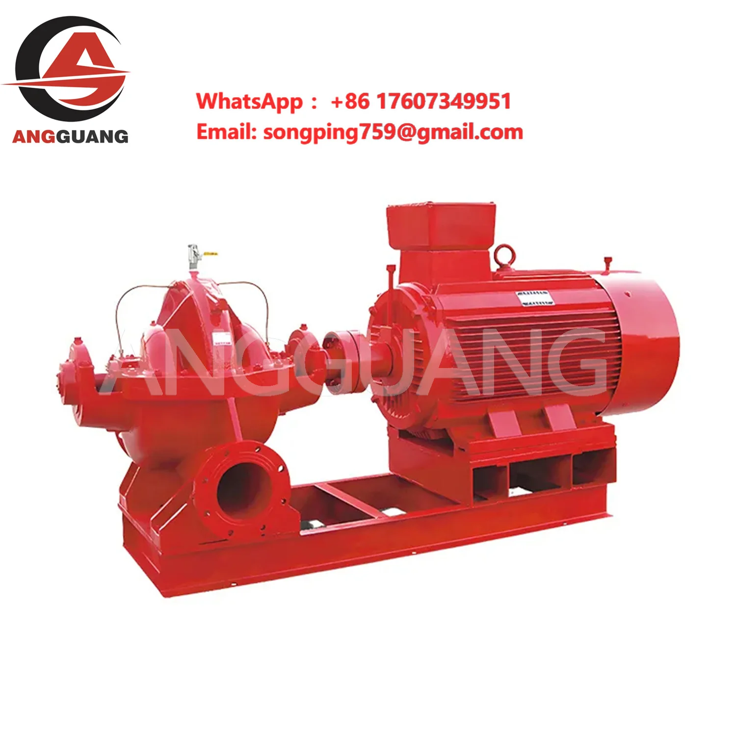 Angguang J100/6-10-20-2 Fm Fire Pump Single-stage Centrifugal Stiletto Pump 500gpm 10HP 6Bar Marine Water Pumps Set System