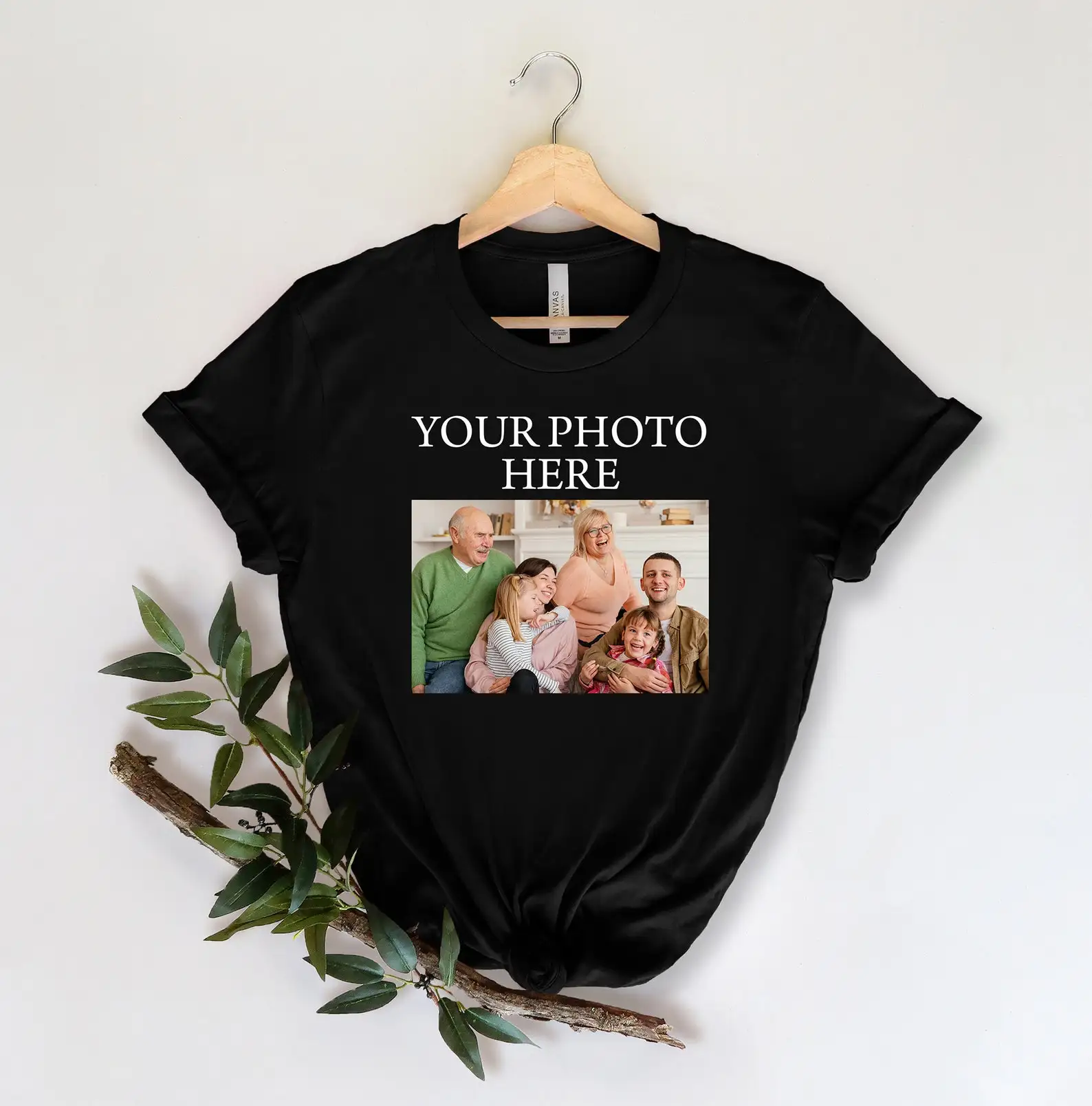 

Custom Photo Design Shirt Unisex Create Your Family Pet Face Image Shirt with 5 Shape Personalized Short Sleeve Cotton Shirts