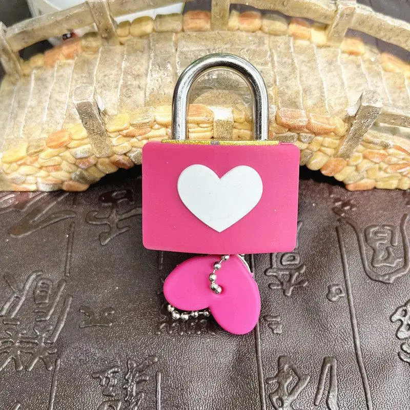 Luggage Lock Heart Shaped Colorful Concentric Anti-theft Portable Lock for Travel Suitcase School Locker Use