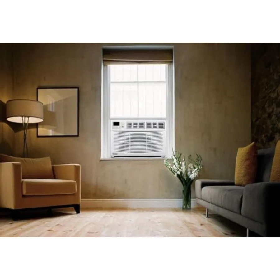 مكيف هواء نافذة 8000 وحدة حرارية بريطانية للتبريد حتى 350 متر مربع. قدم. تتميز عملية هادئة، أوضاع جافة للمروحة الباردة، جهاز تحكم عن بعد للعرض الرقمي