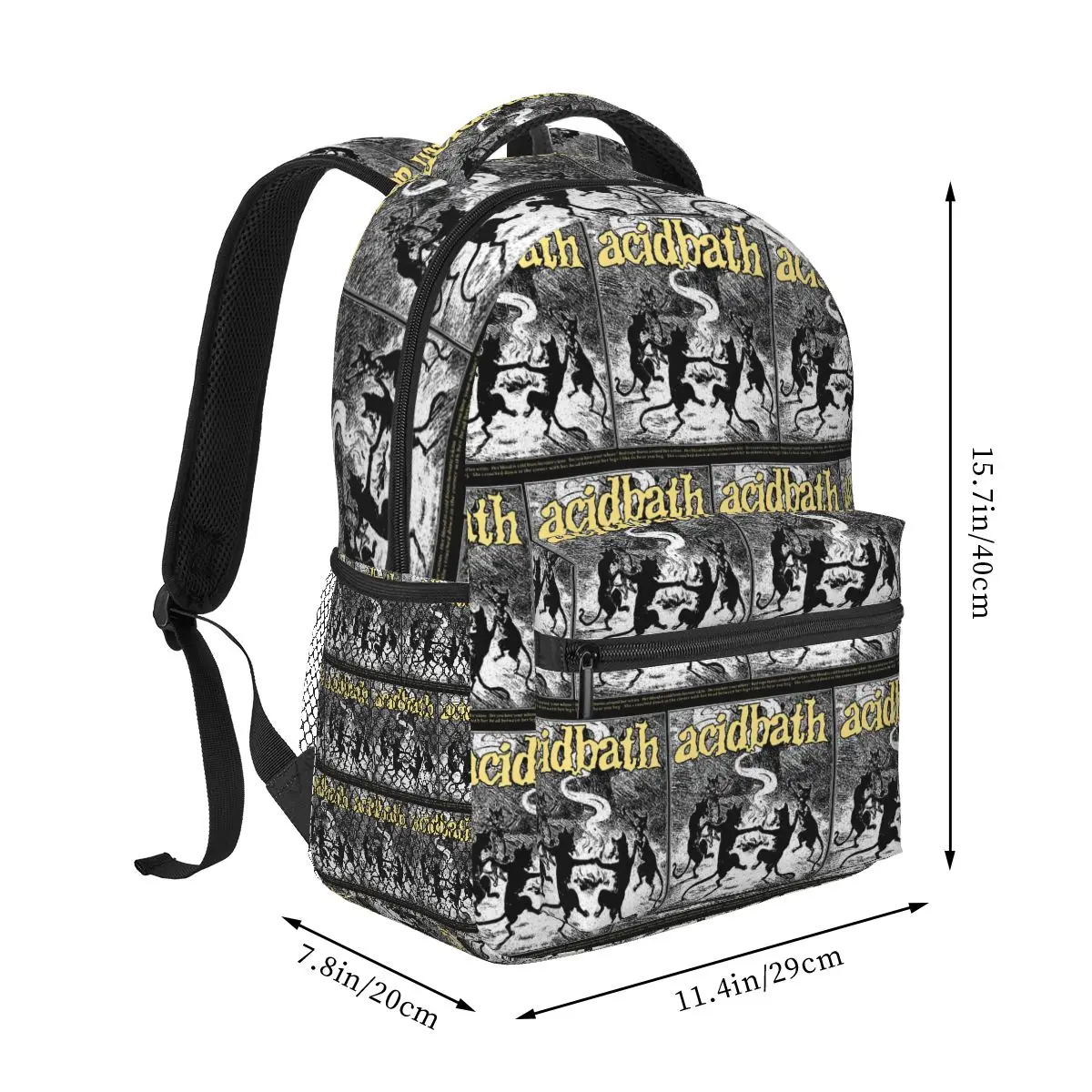 Band Acid Bath When Kite Line Pops Sludge Heavy Metal Hate Eyes Student Backpack School Bag Daypack Bookbag Shoulder Bags