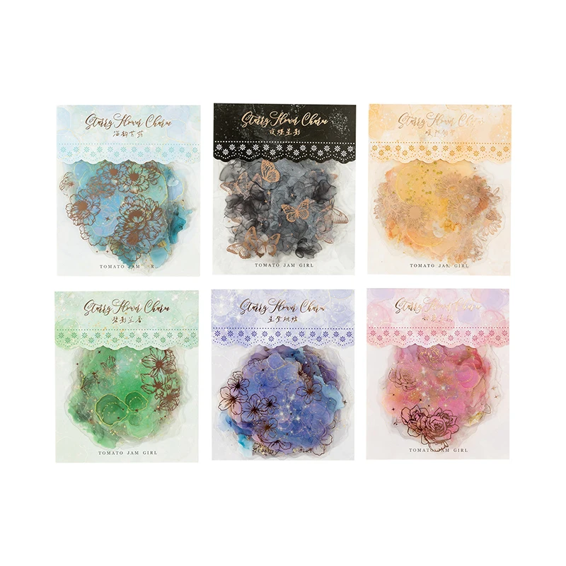 

12 упаковок/лот, серия Starlight Flower Charm, милые ретро декоративные наклейки для домашних животных