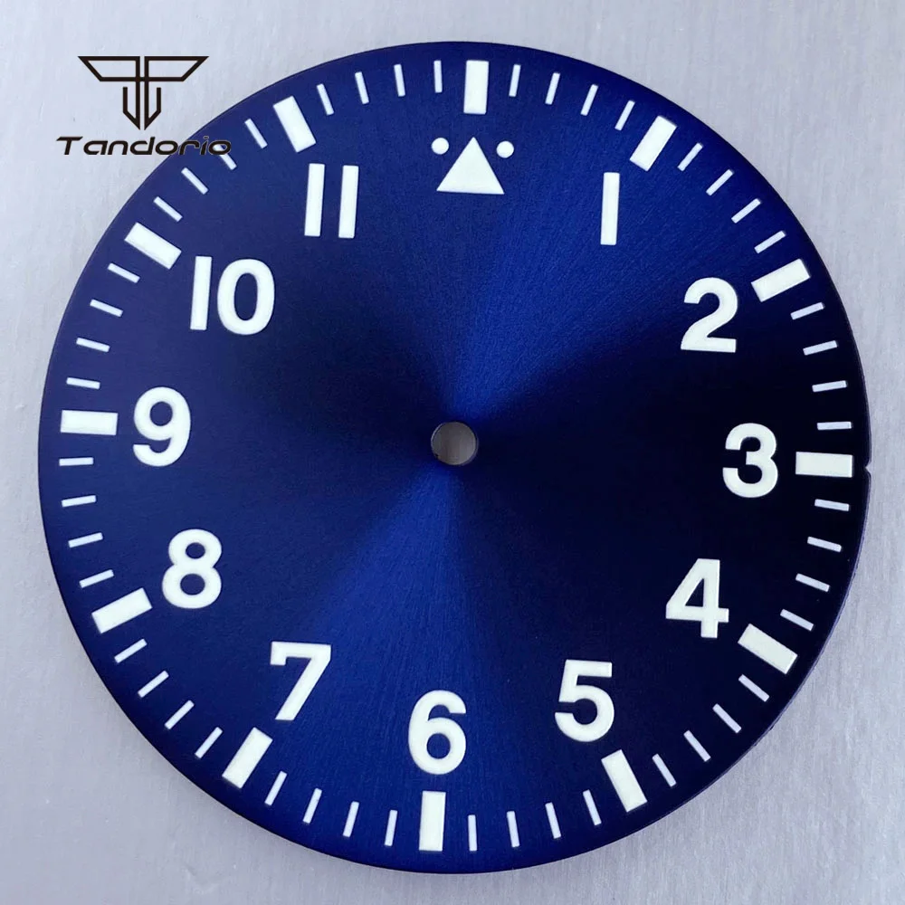 Tandorio 38mm Flieger Watch Dial and Hands Black/Blue/Green/White 7