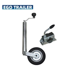 Ego trailer High quality Europe type 48mm trailer jack jockey wheel, trailer stand with clamp top wind,48mm tube, trailer parts