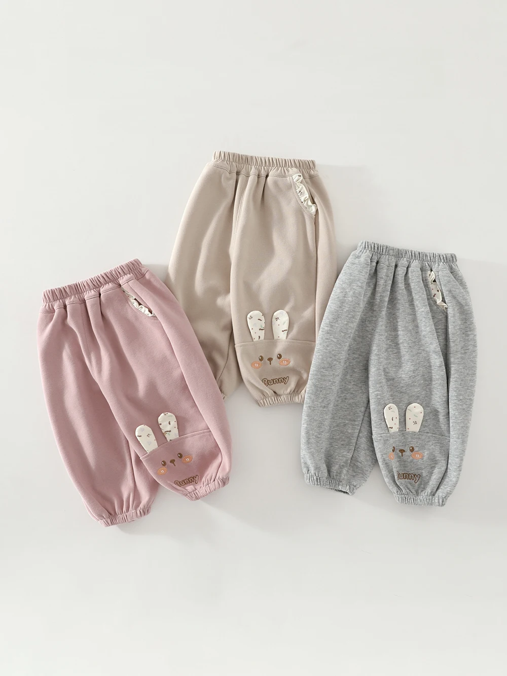 Autumn Kids' Pants 9M-5T Korean Loose Children Casual Pants Cartoon Bunny Girl's Trousers Comfortable Boys Sweatpants