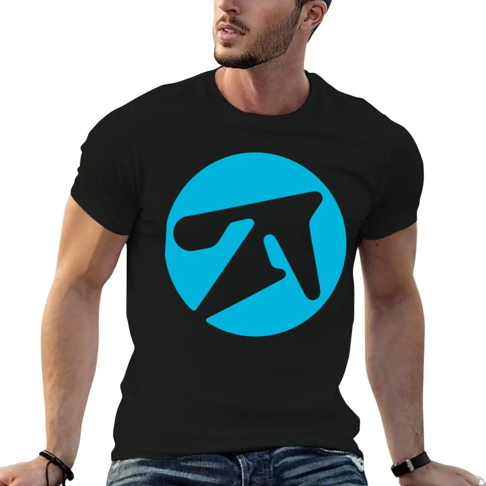 

Aphex twin alternative style in blue T-Shirt oversizeds blue archive mens graphic t-shirts