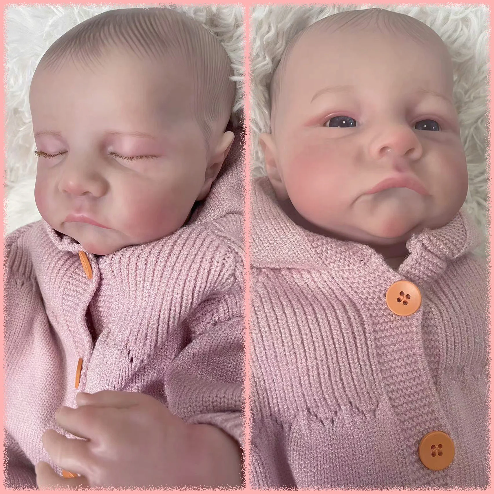 Multiple Choices Awake/Sleeping Levi 19inch Twins Newborn Reborn Baby Doll Already Painted Finished with 3D Skin Visible Veins