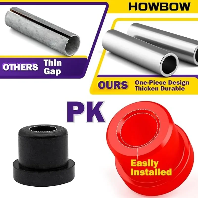 Front & Rear Leaf Spring Bushing Kit, Golf Cart Leaf Spring Polyurethane Bushing and Sleeves for 1981-Up DS 1012303 1015583