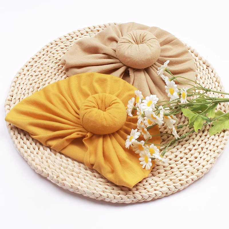 

Baby Bonnet Cap Candy Color Baby Girl Boy Turban Hat Cotton Donut Knotted Headwraps for Infant Toddler Kids Hair Accessories
