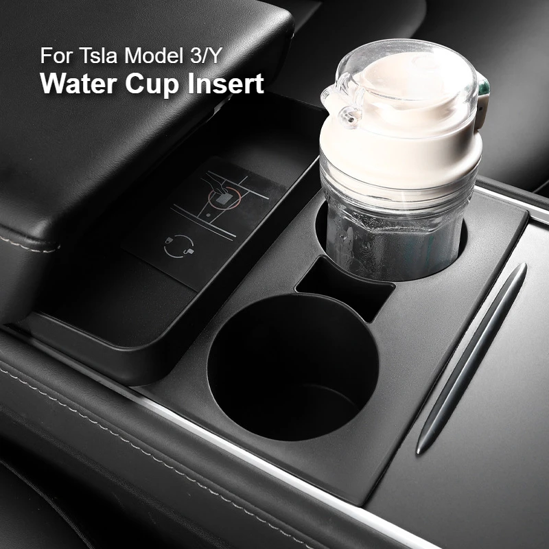 

Cup Holder Insert Center Console Water Cup Limit Clamp Under Armrest Box Storage Tray Holder Accessories for Tesla Model 3 Y
